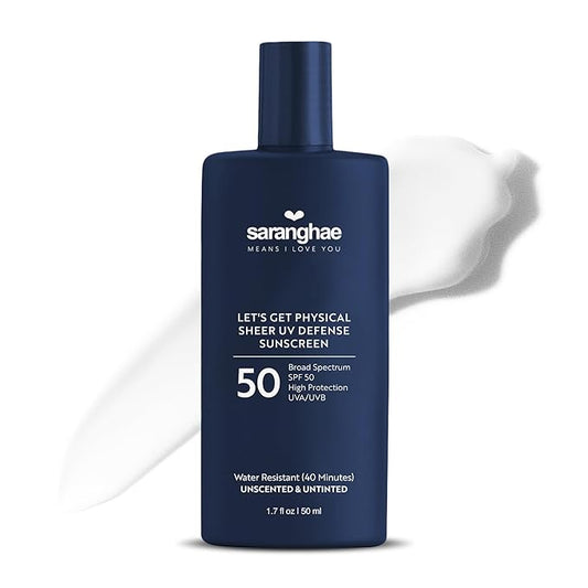 Love saranghae Sheer UV Defense Sunscreen - Korean Face Sunscreen with SPF 50 - Sunblock With No White Cast for Normal, Sensitive, and Dry Skin