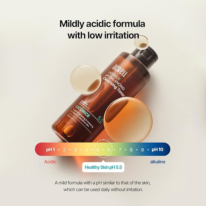 ACWELL Licorice pH Balancing Korean Toner for Cleansing - Alcohol-Free PH5.5 Hydrating Facial Astringent -Skin Clarifying & Hydration Boosting Toner, 5.07 fl.oz. 2 Pack