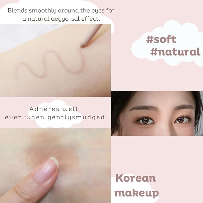 [thebom] AegyoSal Eyeliner Under-Eye Enhancing Pencil Highlighter Eye Makeup (2set) (Volume Beige + Shadow Brown)