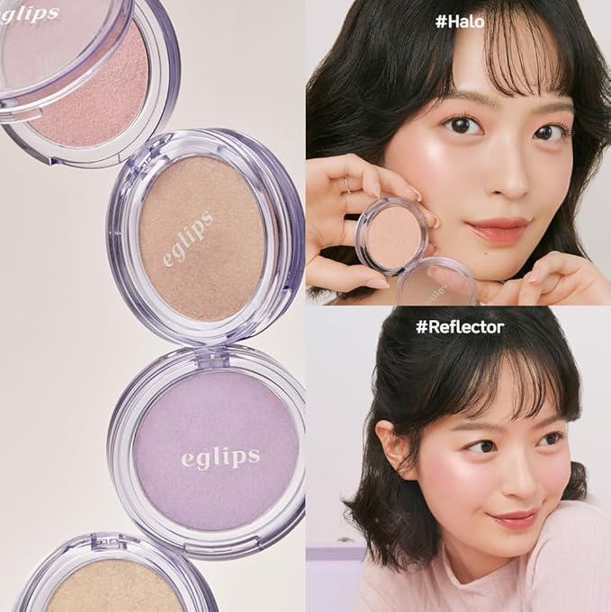 EGLIPS Everglow Highlighter - Radiant Glow Soft Jelly Texture Shimmer Powder Lightweight Longlasting Buildable & Blendable Smooth Silky Finish Daily Korean Face Makeup (02 EVER BEIGE, 0.17 oz)