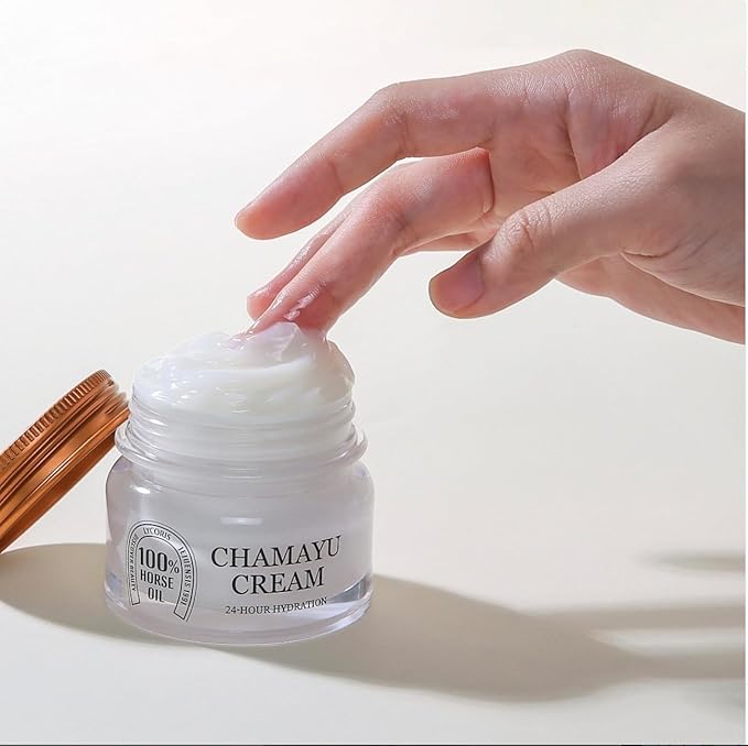 LYCORIS Chamayu Horse Oil Cream, 100% Pure Horse Oil Moisturizer with 24-Hour Hydration, Korean Skincare for Dry Sensitive Skin