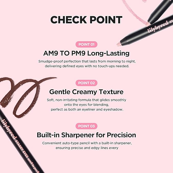 lilybyred Starry Eyes Am9 to Pm9 Gel Eyeliner | Korean Gel Eyeliner, Intense Color Payoff, Creamy Formula, Easy Blending, Built-in Sharpener, Smudge-Proof, Long-Lasting, 0.017 oz. (12 Walnut Brown)