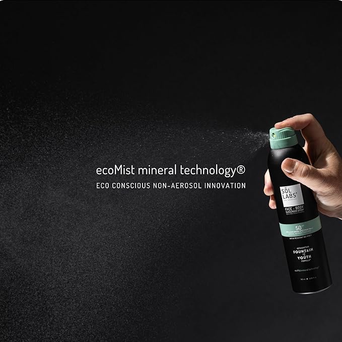 SOL LABS Mineral Sunscreen Spray SPF 50 – Reef Safe Sunscreen Spray, Lightweight Zinc Oxide, Water-Resistant – Korean Skincare, Face & Body Sun Protection