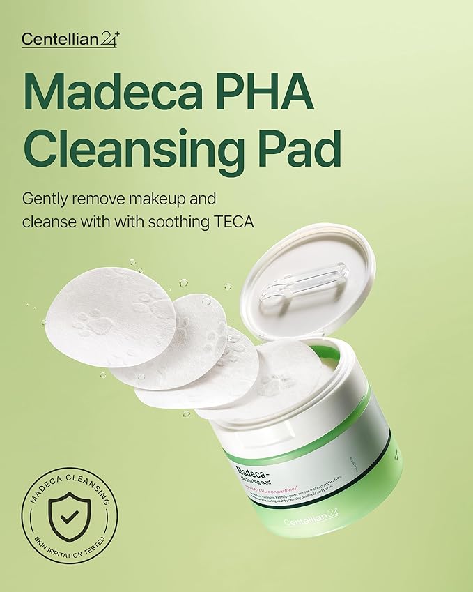 Centellian 24 Cleansing Pad (60 Counts) - Water Proof Makeup Remover Cleansing Face Wipes by Dongkook. Korean Gentle, Exfoliating Daily Cleanser for Sensitive Skin