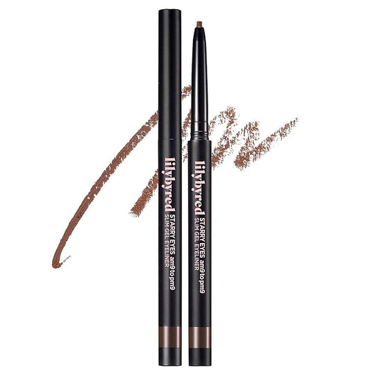 lilybyred Starry Eyes Am9 to Pm9 Slim Gel Eyeliner | Korean Ultra-Slim 2mm Gel Eyeliner, Intense Color Payoff, Creamy Formula, Easy Blending, Smudge-Proof, Long-Lasting, 0.004 oz. (03 Walnut Brown)
