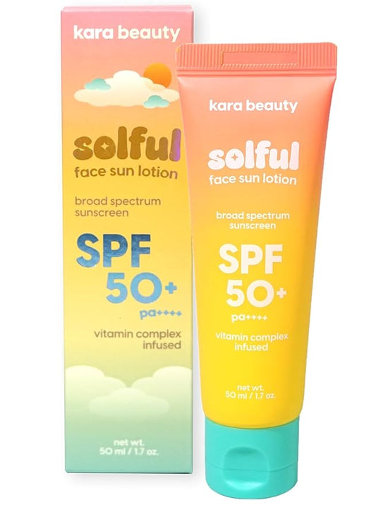 Kara Beauty SOLFUL Face Sun Lotion SPF 50+ PA++++ Korean Moisurizing Facial Sunscreen, No White Cast 1.7oz