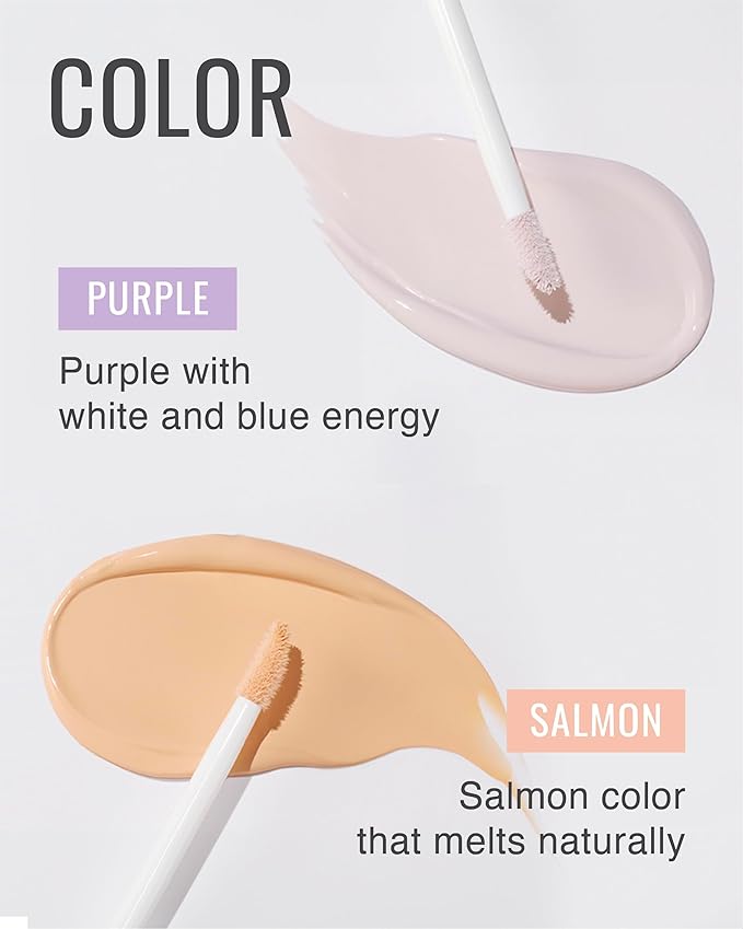 VDL Expert Color Under-Eye Primer (Salmon, 0.19 oz) - Color-Correcting Concealer for Dark Circles, Uneven Skin Tone. Hydrating, Smooth. Korean Makeup.