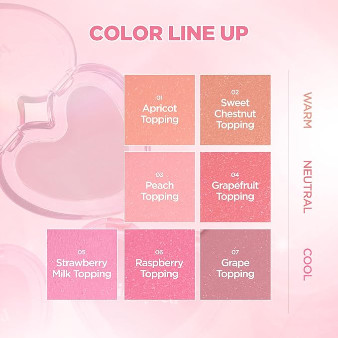 lilybyred Luv Beam Sherbet Cheek | Heart-Shaped Korean Cream Blush, Lightweight Melt-In Texture, Micro-Pearl Glow, Buildable Natural Color, Soft Radiant Finish, 0.12 oz. (05 Strawberry Milk Topping)