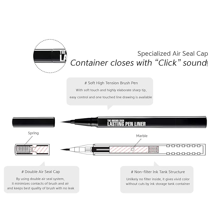 The Orchid Skin URBAN CHIC DEEP BLACK PEN LINER for Eye line, Korean Brand 0.1oz