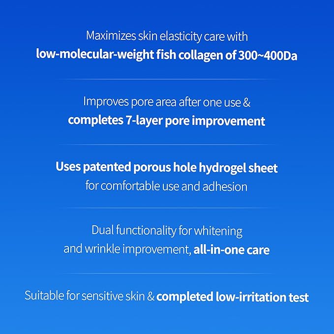 BENTON Hydrogel Collagen Face Mask Overnight Hydrolyzed Cooling All in One Care – Pore Minimizer Hydrating Brightening Anti-Aging Firming Improves Skin Texture Korean Skin Care for sensitive 27gX4EA