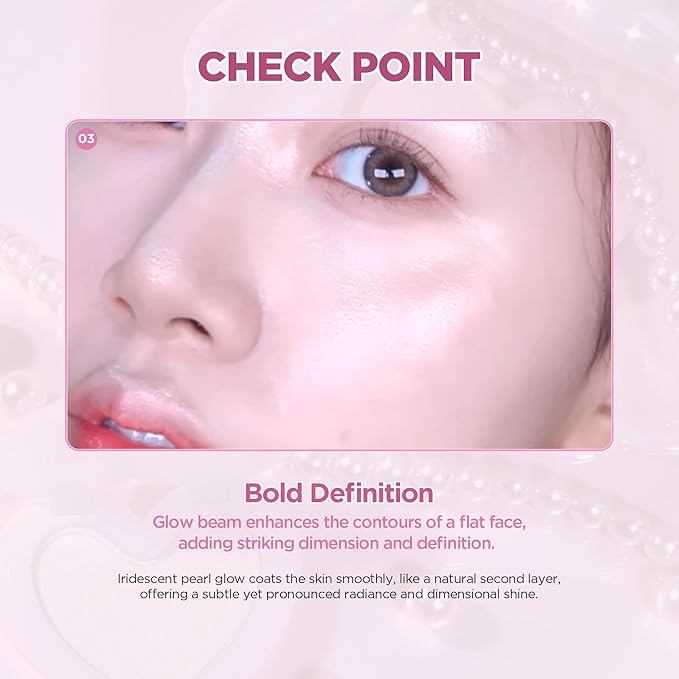 lilybyred Luv Beam Glow Veil | Korean Heart-Shaped Highlighter, Illuminating Shimmer, Radiant Glow, Silky Powder Texture, Buildable & Blendable, Lightweight & Long-Lasting, 0.11 oz. (03 Sugar Beam)