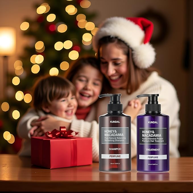 KUNDAL Shampoo/Conditioner + Hair Loss Serum Roll On Set, Sulfate Free Moisture Care, 10X Caffeine Scalp Strengthening, Korean Hair Care + Amber Vanilla, 16.9 fl oz x2 + 0.33 fl oz