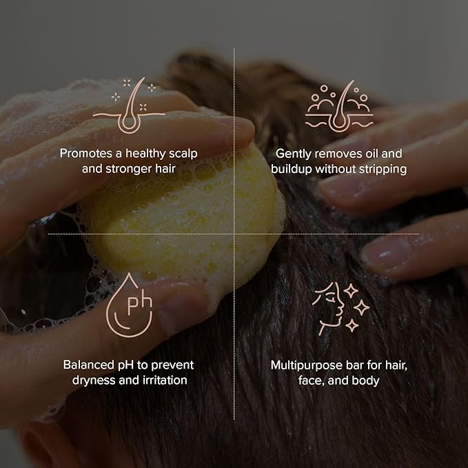 Maka Nature Low-Carbon Shampoo Bar | Korean K-Beauty Haircare with Natural Ingredients for Scalp & Hair Types | Vegan, Eco-Friendly, pH balanced, 3.35oz (Geranium)