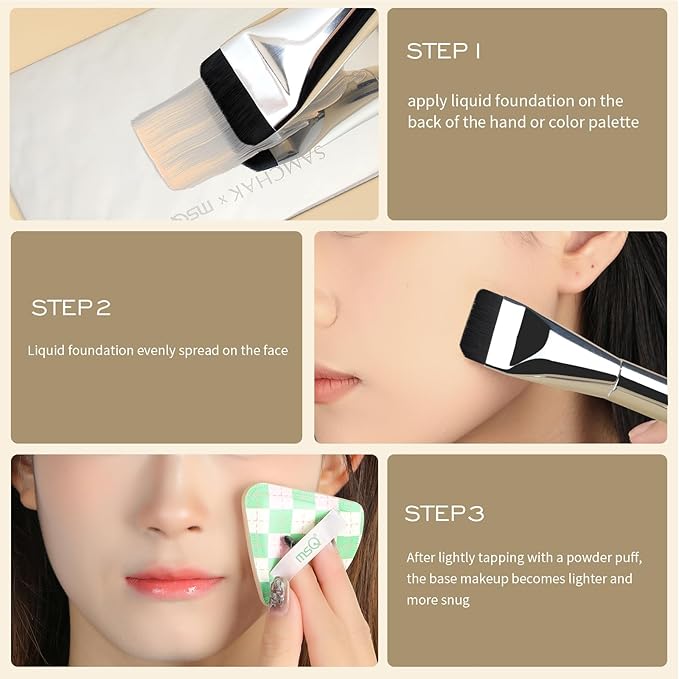 MSQ Flat Foundation Brush,Korean Makeup Brush Ultra Thin Spatula Facial Brush Face Mask Brushes for Liquid Foundation, Blending Cream,Mask,Mud, Clay, Charcoal Mixed Mask, DIY