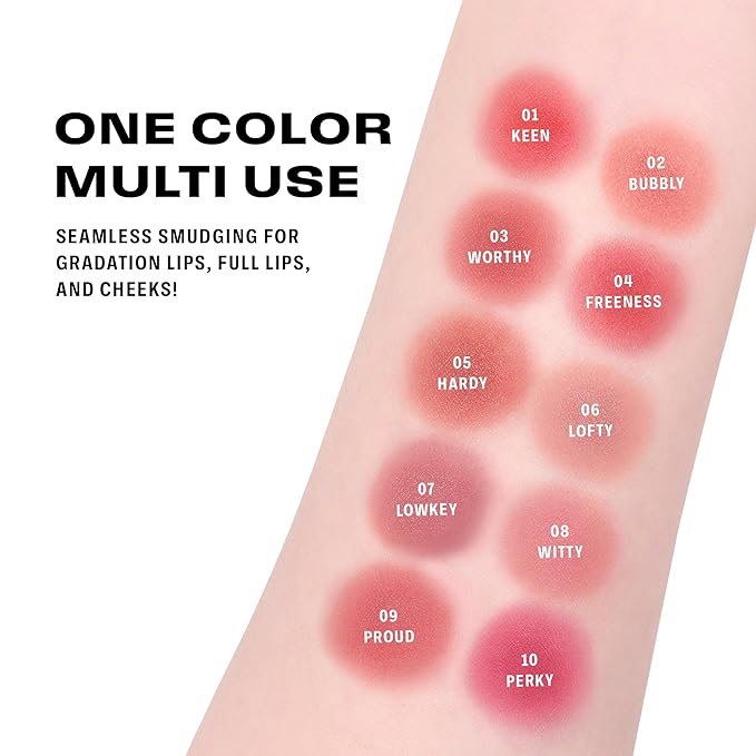 BRAYE LIPSLEEK BLUR | Blush for Cheeks & Lips, Korean Makeup Blush, Cool Lip and Cheek Balm, Vegan Cream, Lightweight w/Blendable & Buildable Makeup, Natural Look 10 PERKY 0.08oz