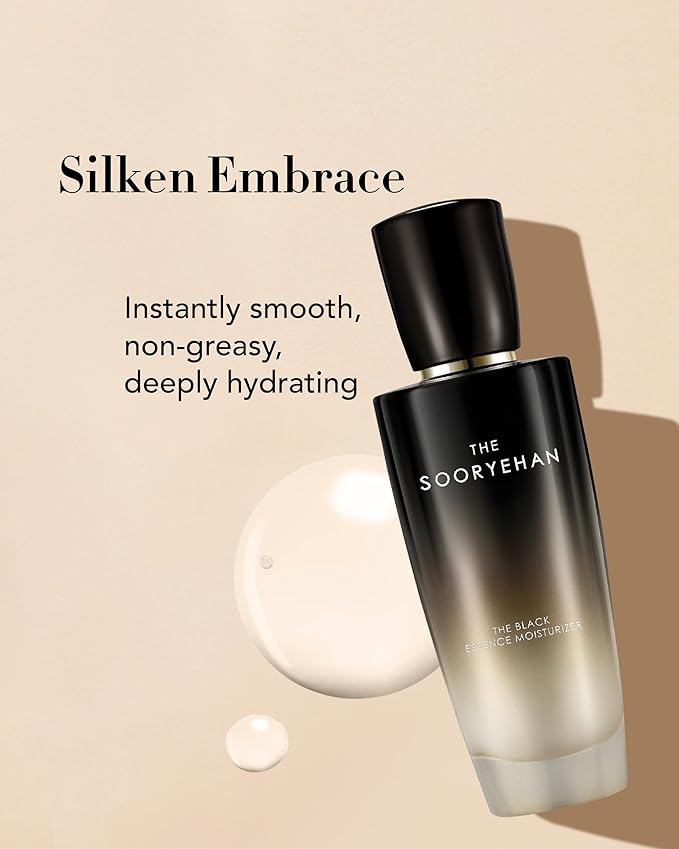 Sooryehan The Black (Essence Moisturizer, 130ml/4.4fl oz) - Lightweight Cream for Moisture Barrier, Rejuvenate Dull, Aging Skin. Premium Korean Skin Care. Black Yeast, Hyaluronic Acid,