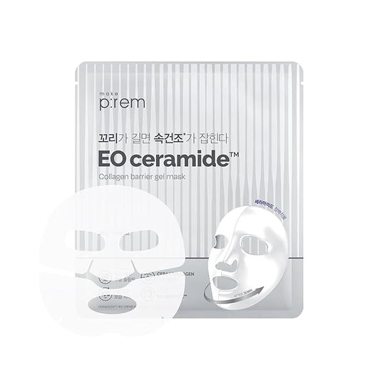 MAKEP:REM EO Ceramide Collagen Barrier Gel Mask, Ultra-Fine Overnight Hydrating Mask for Skin Barrier Support, Long-Lasting Hydration, Korean Skin Care, 0.98oz x 4EA