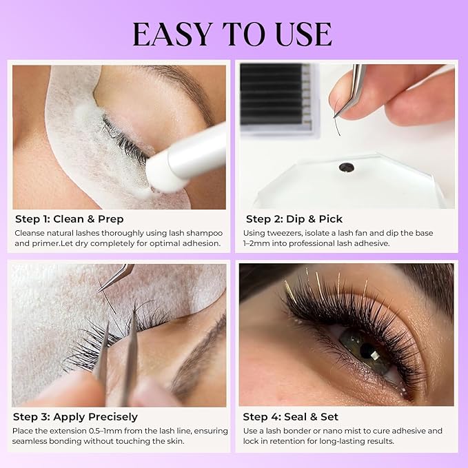 Eyelash Extensions, Mink Lash, Volume & Classic Lashes for Professionals, J/B/C/CC/D/L/M Curl, 4-15mm Length, Soft Korean PBT Fiber, 16 Rows Lash Tray (New Gold-CC-0.07-8-15mm)