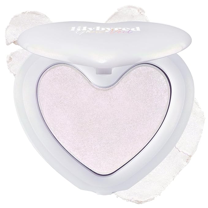 lilybyred Luv Beam Glow Veil | Korean Heart-Shaped Highlighter, Illuminating Shimmer, Radiant Glow, Silky Powder Texture, Buildable & Blendable, Lightweight & Long-Lasting, 0.11 oz. (01 Dreamy Beam)