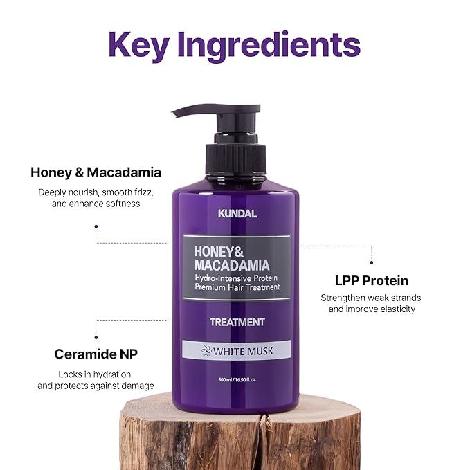 KUNDAL Shampoo/Conditioner + Caffeine Scalp Tonic Set, Sulfate Free Moisture Care, Hair Loss Scalp Strengthening, Korean Hair Care + White Musk, 16.9 fl oz x2 + 3.38 fl oz