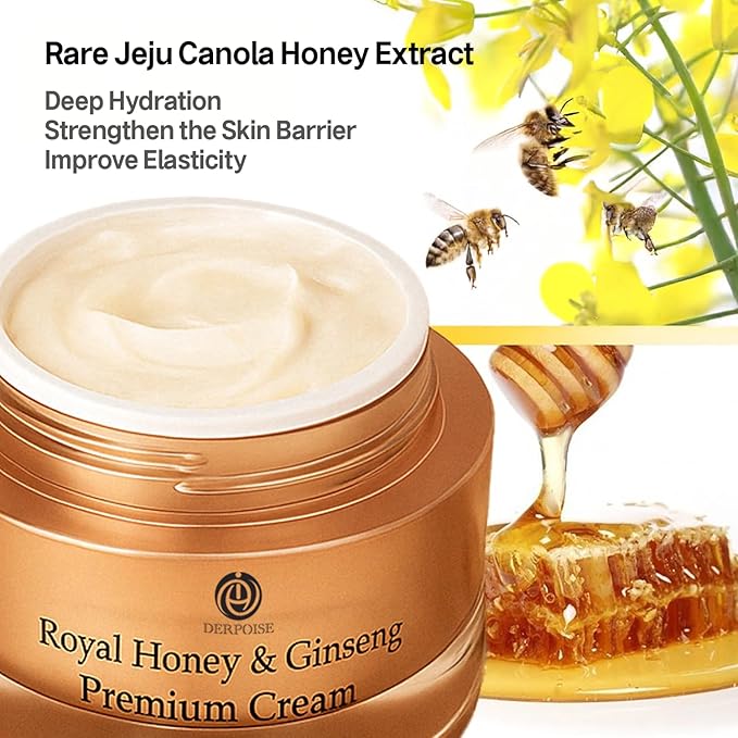 Royal Honey & Ginseng Premium Cream - Korean Ginseng SkinCare Face Cream For Day & Night - Brightening, Firming, Minimize Pores - Reduces Fine Line - Nourishing Anti-Aging Face Cream 50ml