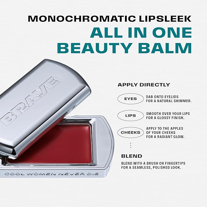 BRAYE LIPSLEEK | Blush for Cheeks & Lips, Korean Makeup Blush, Cool Lip and Cheek Balm, Vegan Cream, Lightweight w/Blendable & Buildable Makeup, Natural Look 11 BREEZY 0.08oz