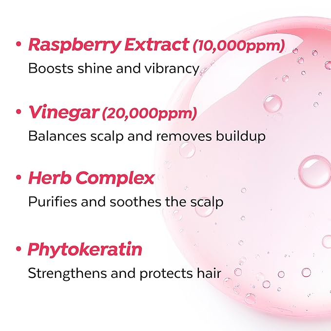 A’PIEU Raspberry Hair Vinegar Set of 2 - Deep Scalp Clean & Detox for Oily Scalp, Buildup & Dandruff Scalp Treatment, pH-Balancing Rinse for Fresh, Shiny Hair, Korean Hair Care (6.76 fl oz)