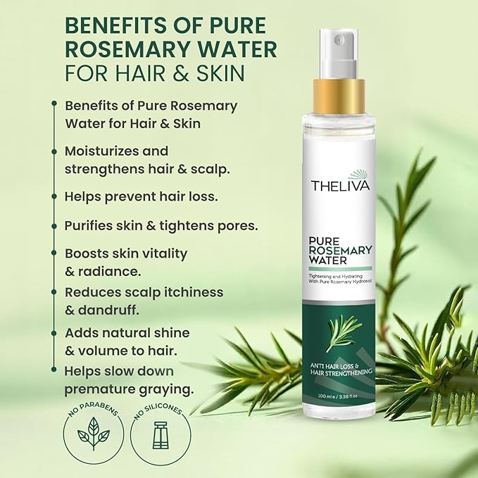 Rosemary Water – Organic For Hair Growth Spray & Tonic | Anti Hair Loss&Dandruff | Scalp Treatment For Hair Growth | Korean Scalp Treatment | Natural Hair Spray Organic No Chemicals 3.38 oz