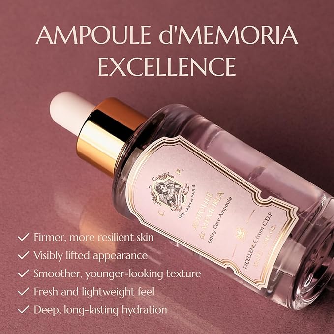 [CHALLANS de PARIS] Ampoule de Memoria Excellence – Bakuchiol Hydrating Ampoule for Skin Firmness & Moisture Care, Korean Skincare 1.23 fl. oz