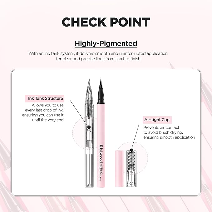 lilybyred AM9 to PM9 Survival Penliner | Korean Waterproof Liquid Eyeliner, 0.1mm Ultra-Fine Brush, Highly Pigmented, Quick-Dry, Smudge-Proof, Long-Lasting, Precision Line, 0.021 oz. (03 Walnut Brown)