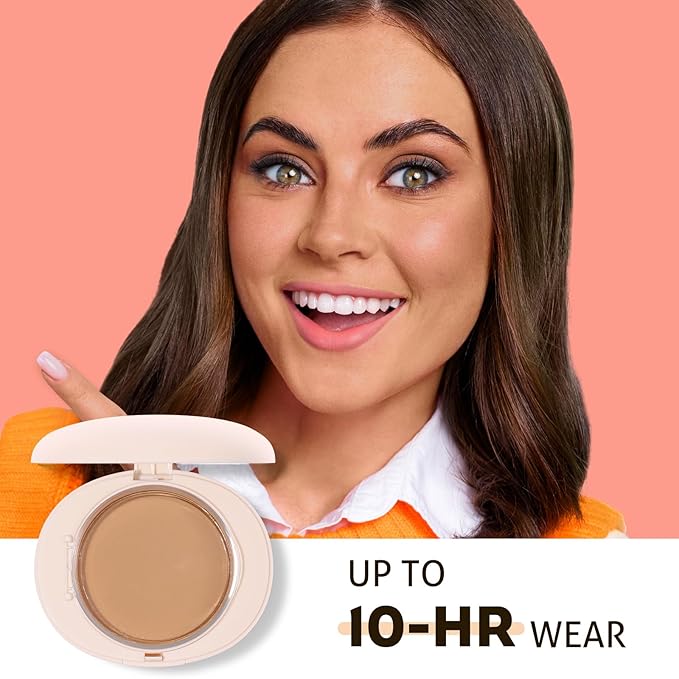UCANBE 2-in-1 Pressed Face Powder & Foundation Makeup, Matte Oil Control Flawless Setting Powder, Korean Makeup,Waterproof Long Lasting Finishing Powder (Natural)