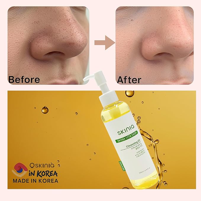 Vita deep Cleansing Oil for Face, Makeup Blackhead Remover, Korean Skin Care, 6.76 fl oz