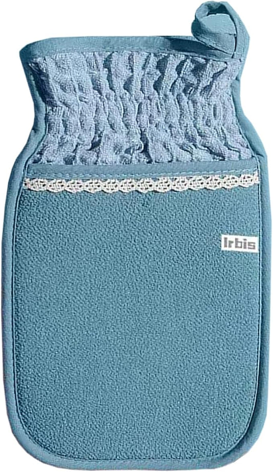 Irbis Deep Exfoliating Glove-Korean Body Scrub Mitt,Exfoliator Scrubber, Dead Skin Remover, Dual Texture Bath Sponge&Washcloth-Great for Shower, Bath, Spray Tan Removal or Home Spa-(Pink,Grey,Blue)