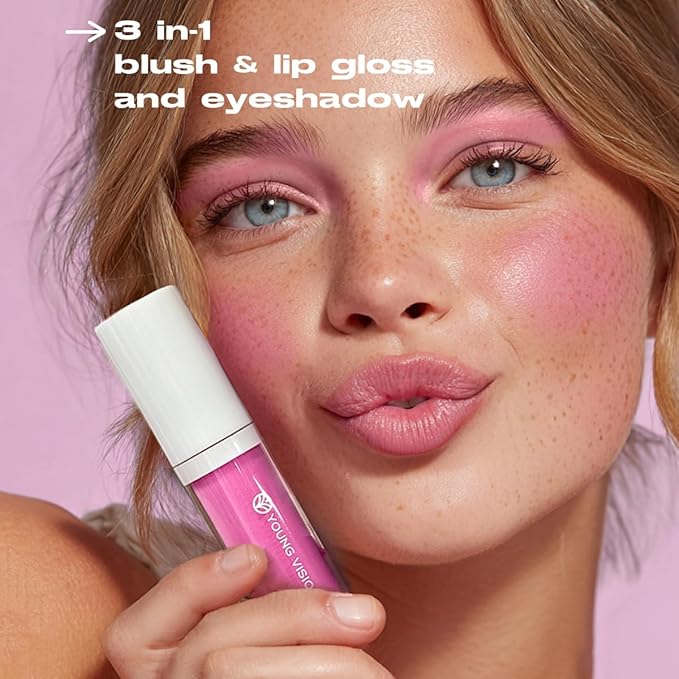 YOUNG VISION Liquid Blush, Long Lasting Korean Liquid Blush, Non-sticky Waterproof Lightweight Face and Cheek Tint, Moisturizing High Pigment Water Tint for Face, Cheeks, Mature Skin