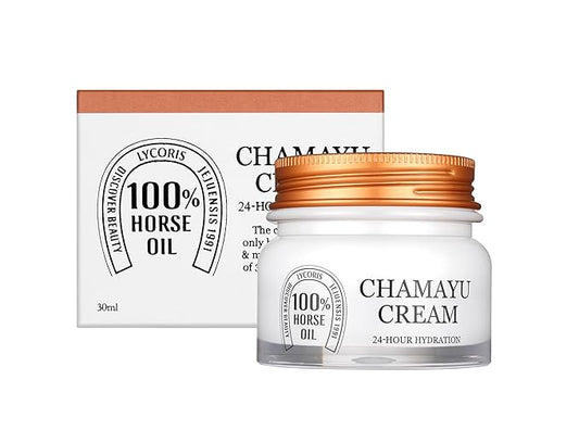 LYCORIS Chamayu Horse Oil Cream, 100% Pure Horse Oil Moisturizer with 24-Hour Hydration, Korean Skincare for Dry Sensitive Skin