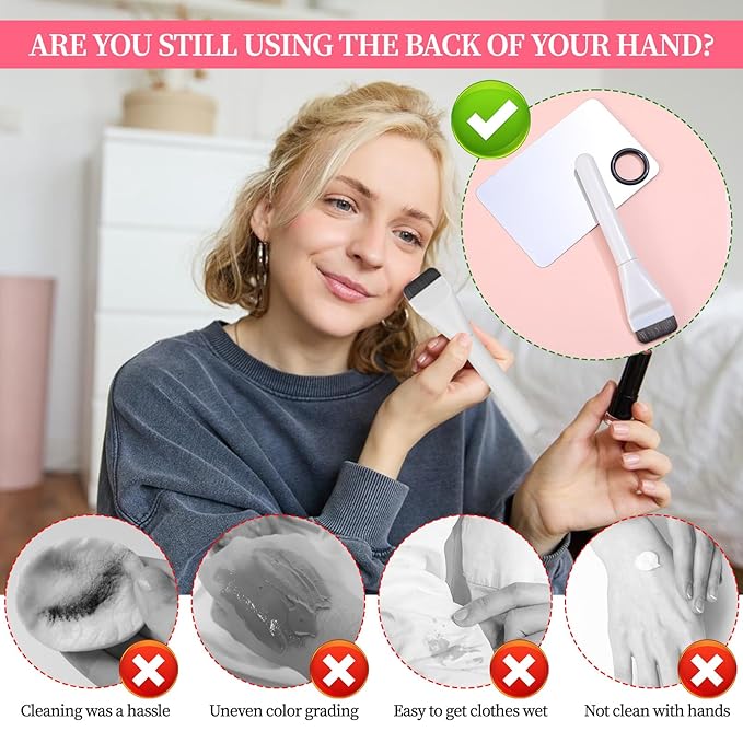 Ouligay 3 Pcs Make Up Spatula Tool Including Makeup Mixing Palette,Makeup Palette Tray,Foundation Spatula,Accessories Set for Women Girl Korean Make up Tool