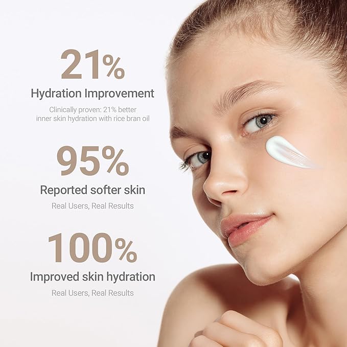 HAYEJIN RiceFila Moisturizing Cream - 50HR Hydrating Day and Night Moisturizer Face Cream with Niacinamide, 8 Hyaluronic Acids & 6 Peptides - Lightweight & Layerable Vegan Korean Skincare 1.69 fl oz