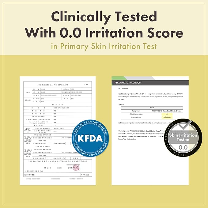 TOSOWOONG Black Snail Mucin 92% Face Cream, 920,768ppm Black Snail Mucin, Propolis, Lightweight Moisturing Cream for Soft, Glowy Skin, Moisturizer Face Cream, Korean Skin Care, 100ml, 3.38 fl.oz.