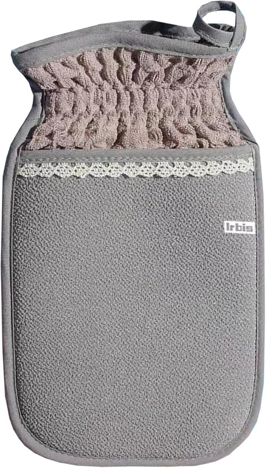 Irbis Deep Exfoliating Glove-Korean Body Scrub Mitt,Exfoliator Scrubber, Dead Skin Remover, Dual Texture Bath Sponge&Washcloth-Great for Shower, Bath, Spray Tan Removal or Home Spa-(Pink,Grey,Blue)