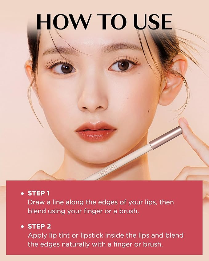 THESAEM Cover Perfection Lip Pencil - 07 Close Pink Beige - Slim 4mm Lip Liner for Overlip Correction - Korean Makeup Lip Contouring Pencil Easy Blending Formula, 0.04oz