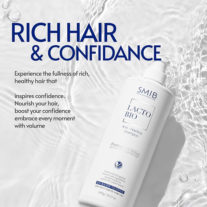SMIB Lactobio Shampoo – With 100 Billion Postbiotics – For Fuller-Looking Hair and Scalp Care – Korean-Inspired Formula (35.27 oz)