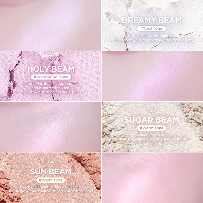 lilybyred Luv Beam Glow Veil | Korean Heart-Shaped Highlighter, Illuminating Shimmer, Radiant Glow, Silky Powder Texture, Buildable & Blendable, Lightweight & Long-Lasting, 0.11 oz. (03 Sugar Beam)
