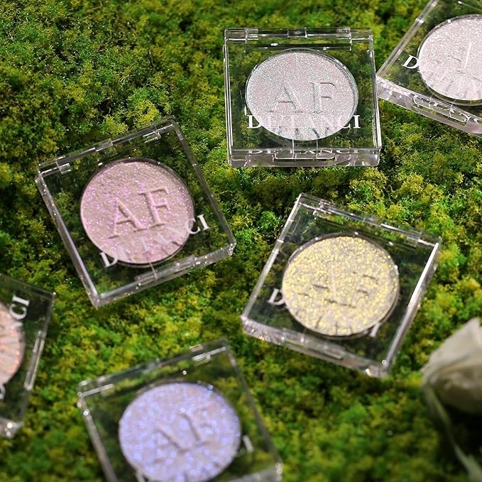 Pink Gold Highlighter Makeup Powder, Duochrome Radiant Shimmer Highlighting Makeup Pallet, Long Lasting Korean Iluminadores De Maquillaje, High Pigment Sparkly Shiny Face Illuminator for All Skin, #01