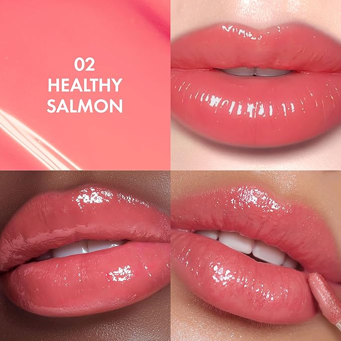 Amuse Seoul Jel-Fit Tint (02 Healthy Salmon) | Korean Jelly Lip Tint, Long-Lasting Lip Stain, Hydrating & Glossy, Hyaluronic Acid for Smooth Moisturized Lips, High Pigmentation, Vegan
