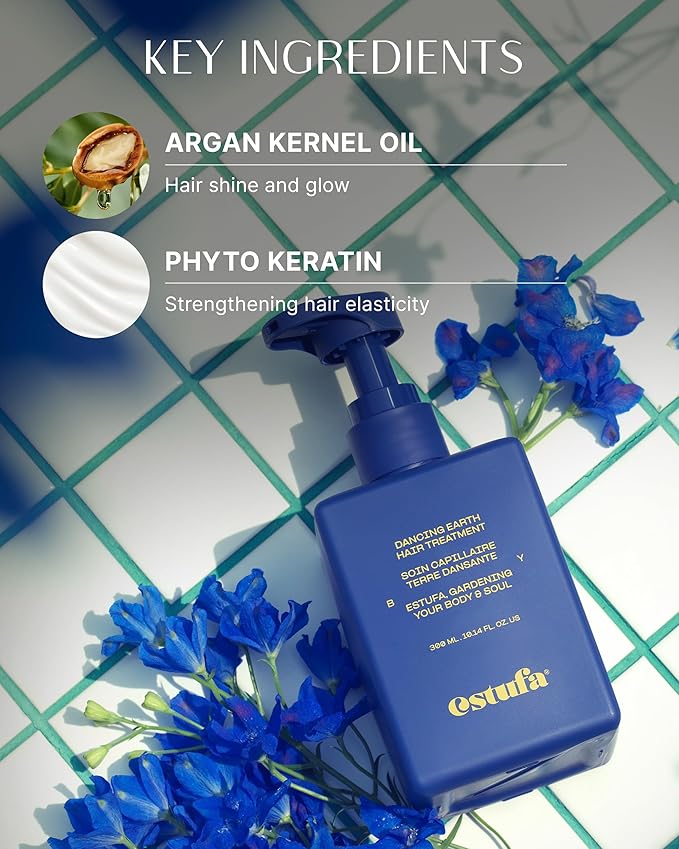 Dancing Earth Hair Treatment – Korean Vegan, Paraben-Free Hair Conditioner for Strengthening and Revitalizing Damaged Hair with Protein & Argan Oil - Floral Woody Fragrance, 10.1 oz.