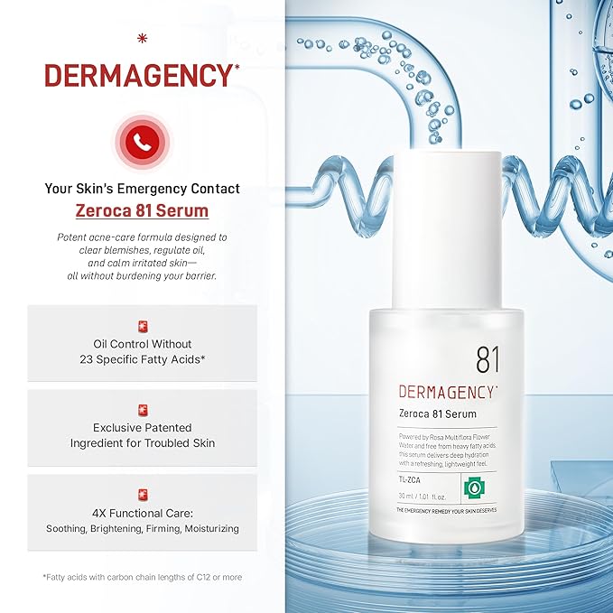 Zeroca 81 Serum – Korean Wild Rose Serum for Acne-Prone & Sensitive Skin – Balances Oil-Water, Soothes Redness, Fades Post-Blemish Marks, Firms & Hydrates 1.01 oz. 30 ml