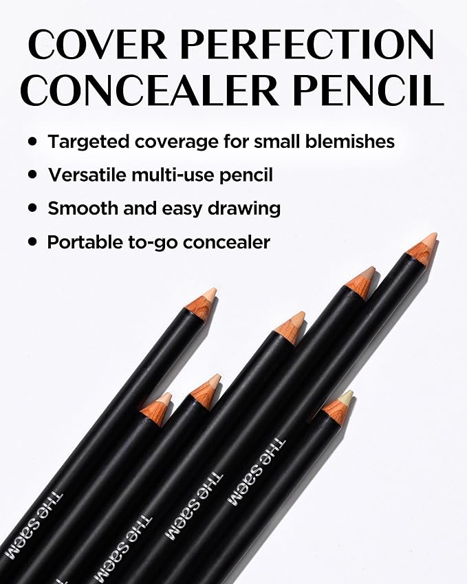 THESAEM Cover Perfection Ideal Concealer Pencil 0.04oz - Contour Beige for Natural Shading Effect - Slim Multi-Use Contouring Pencil - Korean Makeup Concealer Stick for Sculpted Definition