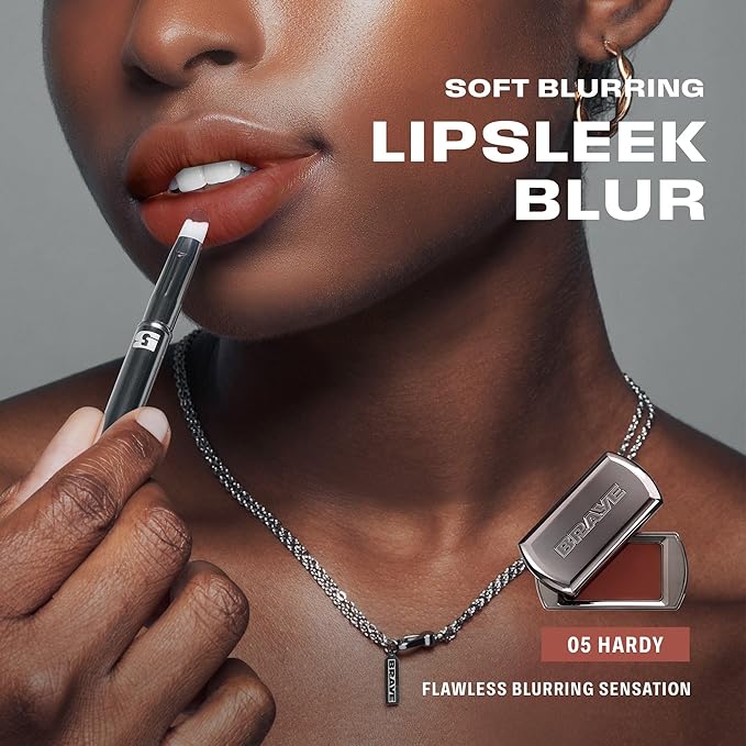 BRAYE LIPSLEEK BLUR | Blush for Cheeks & Lips, Korean Makeup Blush, Cool Lip and Cheek Balm, Vegan Cream, Lightweight w/Blendable & Buildable Makeup, Natural Look 05 HARDY 0.08oz