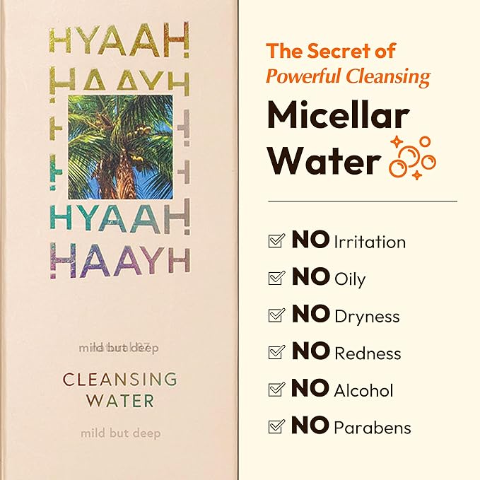 Mild But Deep Cleansing Water - Micellar Water Makeup Remover Oil Free Facial Cleanser for Sensitive Skin - Gently Exfoliates, Hydrates - Korean Skincare, 10.14 fl.oz.