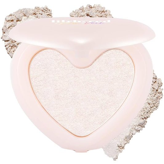 lilybyred Luv Beam Glow Veil | Korean Heart-Shaped Highlighter, Illuminating Shimmer, Radiant Glow, Silky Powder Texture, Buildable & Blendable, Lightweight & Long-Lasting, 0.11 oz. (03 Sugar Beam)